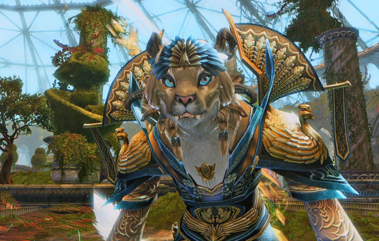 buns-of-men:  Enyo Manreaver, charr mesmer of the Blood Legion.She’s in the same