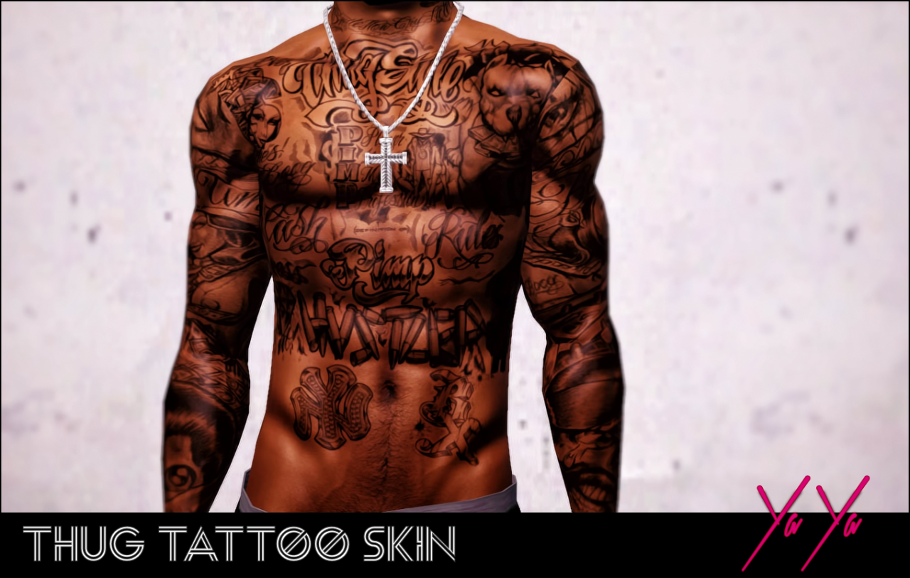 UrbanSimBoutique — Thug Tattoo Skin I decided to share my sim Deon