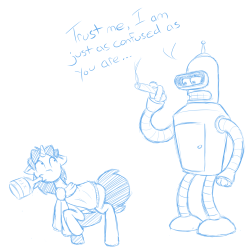 triumphantobtuse: @whateverbender‘s Bender Watt and… Bender? … What? Yeah sure, lets go with that.    How could i miss this? =D Yet awesome fanart. Too bad i have to forget about one my idea with a comic with Bender Rodrigez since it won’t be