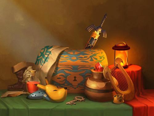 retrogamingblog2: Nintendo Still Life Paintings made by Lizustration