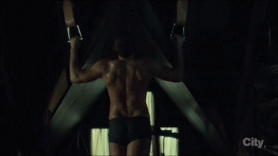 Pull-ups and push-upsFrancis Dolarhyde and Father Quart (prompted by Guylty and Besotted over at Guylty Pleasure blog)My gifs #richard armitage#francis dolarhyde#hannibal#father quart #the man from rome #hnnnnnnng#my gifs