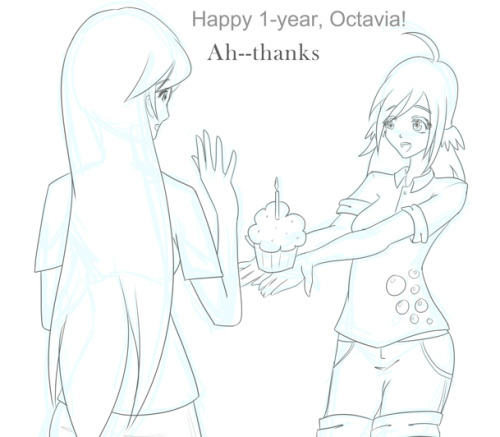 ask-human-octavia:  It’s been a wonderful year of silly answers to everyone’s questions. I look forward to another!  Sorry for the shoddy sketch, working on other stuff (and also playing games instead of working on stuff)