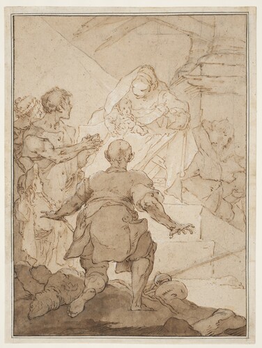 harvard-art-museums-drawings: Adoration of the Shepherds, Michel-François Dandré-Bardon, 18th centur