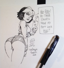 callmepo:A little doodle before bed - Gogo booty selfie.Night all!  &lt; |D’‘‘