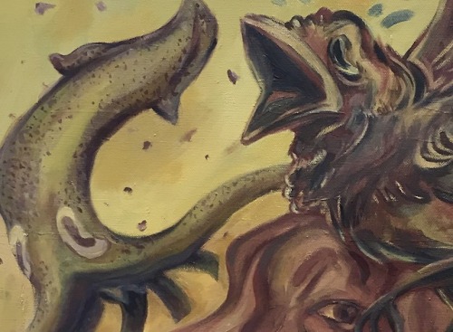 here’s a detail from my most recent oil painting; full image available on my patreon