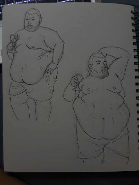 fatbestfriend:  bean-pronounced-bawn:  @fatbestfriend let me post these drawings of him!! other than I can’t draw faces for the life of me, I rather like these 😁😁  @bean-pronounced-bawn is talented and awesome and more people should be following