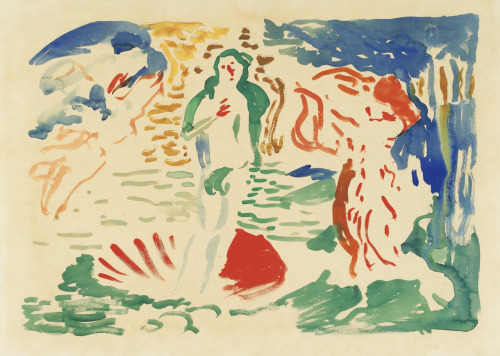 artimportant:André Derain - La Naissance de Vénus, d'après Botticelli, 1905  Watercolour and coloure