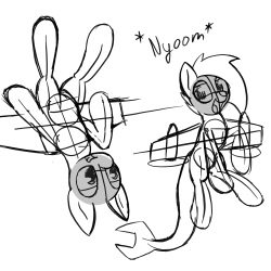 youobviouslyloveoctavia:  kasai-razebolt:  WiP Scrampone and Jet Stream flying around at the speed of nyoom I hope to finish this tonight. Wing perspective is annoying =3=  AAAAHHHHH LOOK AT THIS! JET STREAM IS SO CUTE! AND SCRAMPONE IS FLYING WITH HER!