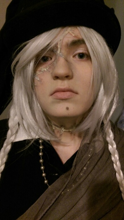 hey i’m mortimer and one of my special interests is sfx/stage makeup!! so here’s my black butler cos