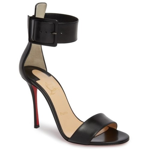 Women’s Christian Louboutin Blade Runana Cuffed Sandal ❤ liked on Polyvore (see more black sti