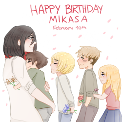 presidentymir:Happy Birthday Mikasa!!! She’s so important tbh