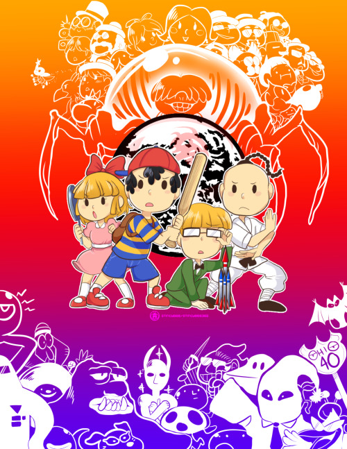 stingybeeart:Earthbound print is done~!!i made the color kinda similar to the Earthbound title logo 