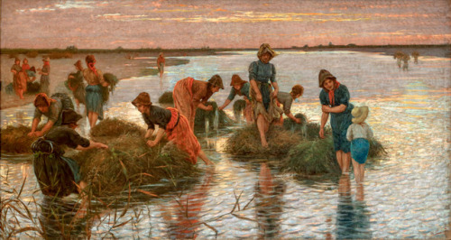 artiebagagli:Niccolò Cannicci - Le gramignaie al fiume (1896) Figata