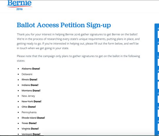 gokuma:  kkaroushi:  realhoe:  genderfluidharper:  apparently bernie is not on the ballot in these states:  delaware new jersey pennsylvania IF YOU LIVE IN ONE OF THESE STATES, and are interested in voting for bernie, please go here and sign your name