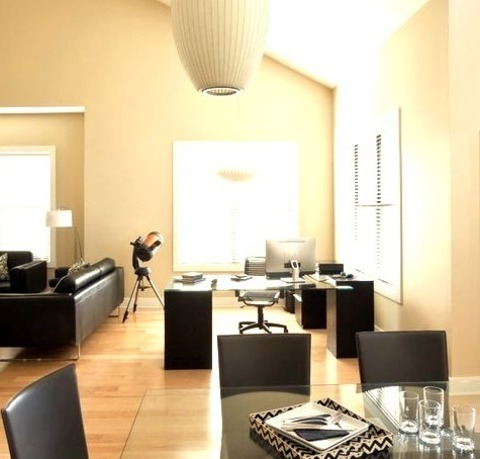 Living Room In AtlantaAn Illustration Of A Mid-sized Minimalist Loft-style Living Room With A Light Wood