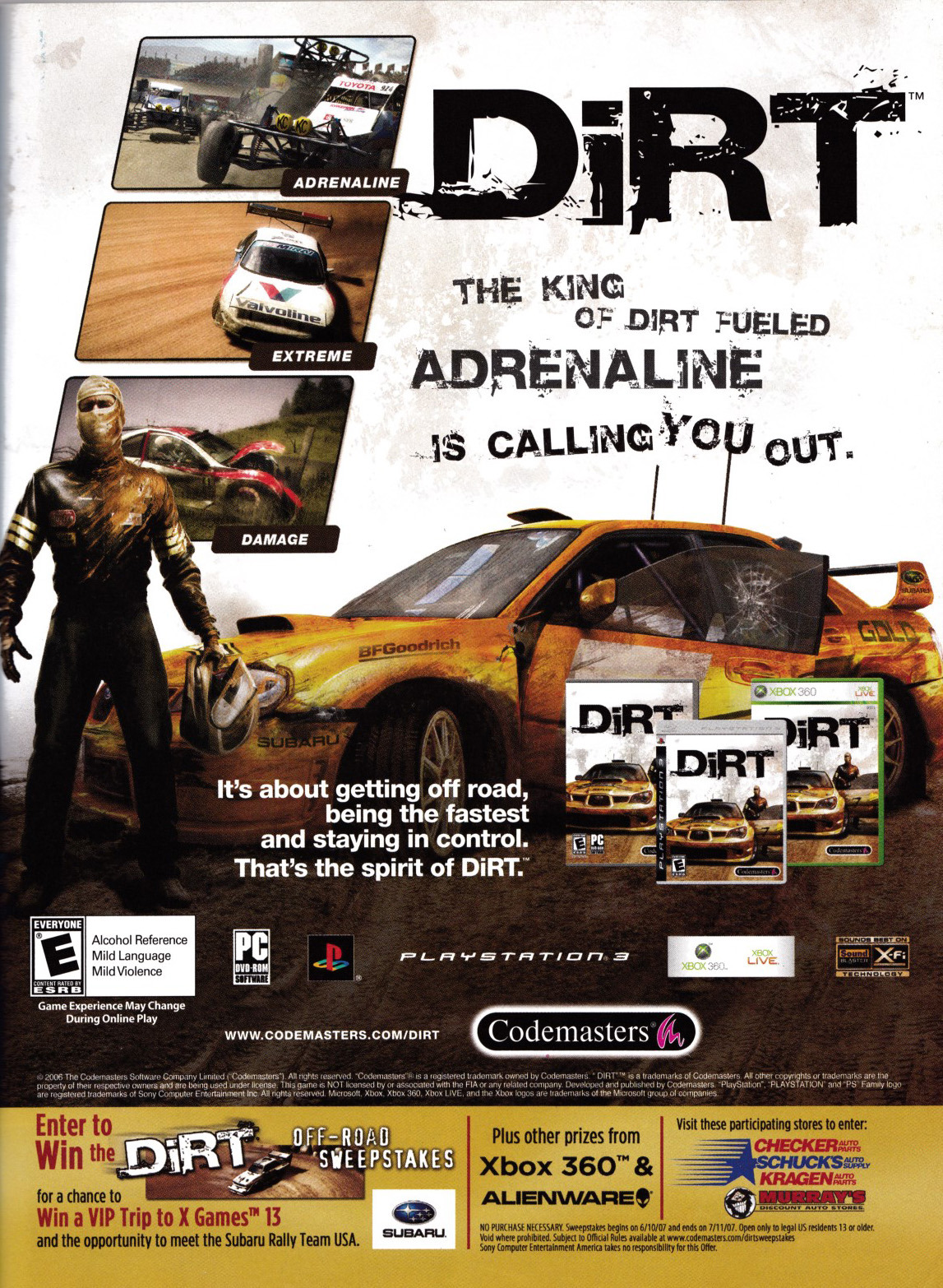 ‘Dirt’
[aka, ‘Colin McRae: Dirt’][PC / PS3 / X360] [USA] [MAGAZINE] [2007]
• Electronic Gaming Monthly, August 2007 (#218)
• via personal collection