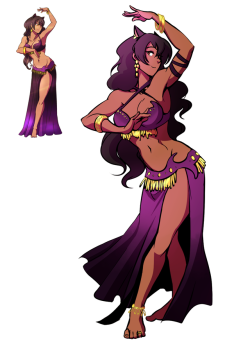 qrowst-with-the-most:  ethershroud:  the-stray-liger:  To end the day on a nice note I redrew Blakey from my RWBellydance series. Still can’t draw hands, my anatomy is still potato, but I am pleased because I have become more proficient at making my