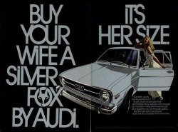 2othcentury:  1974 Audi Silver Fox ad