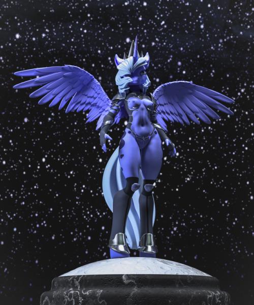 kelpiemoonknives:  Princess Luna Post 1 If you would like to commission me, please contact me: Kelpiemoonknives@gmail.com DA More 3D art HERE  <3 <3 <3