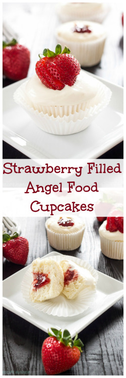 Strawberry angel food cake