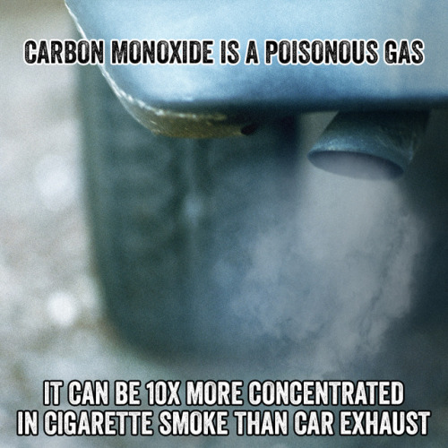 knowtherealcost:Carbon monoxide is found in cigarette smoke...