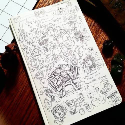 mistercinnamonbunz: Finished a sketchbook page I started at a concert this weekend while playing D&a