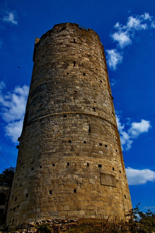 Tower of joy. Freudenturm.Tower of the Castle Saaleck, near the river Saale. April 2017.