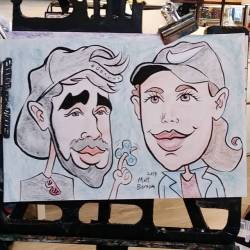 At Setting the Space doing caricatures! 