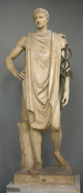 lionofchaeronea:Hermes.  Roman copy of the Hadrianic period (117-138 CE) after a Greek original of t