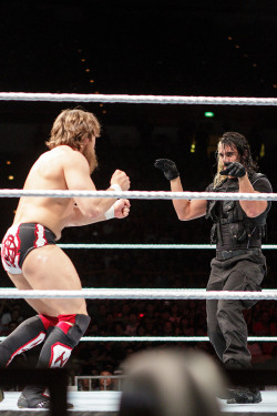 rwfan11:  Daniel Bryan and Seth Rollins ….Goat vs. Ninja!  :-)