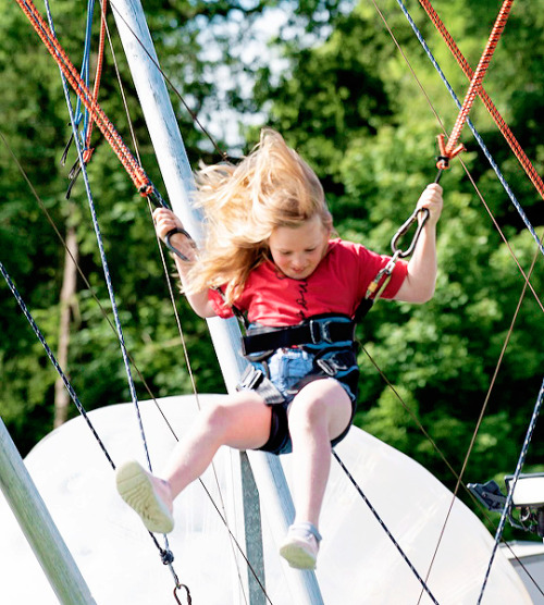  Mia Tindall looked confident as she took to a bungee ride at the Houghton Hall Horse Trials | May 2