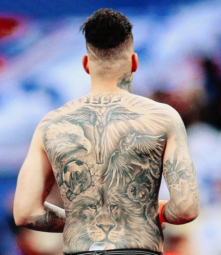 Footballers And Back Tattoos