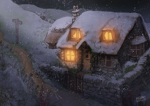 haridraws: the cottage (from a scene in dyspodcast)