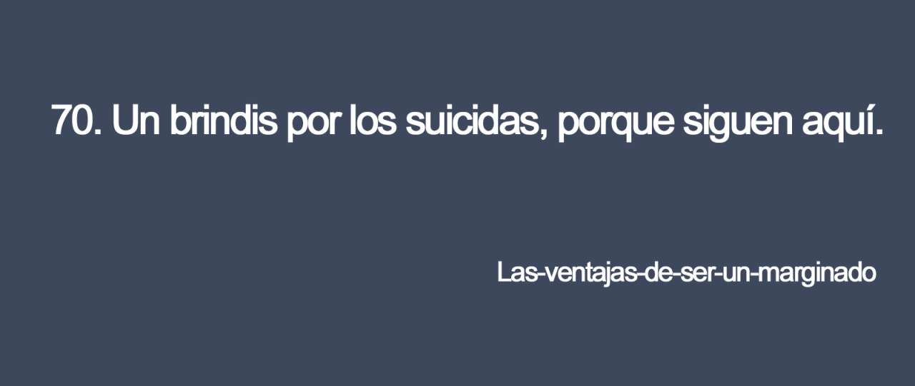 las-ventajas-de-ser-un-marginado:    -365 Brindis.   