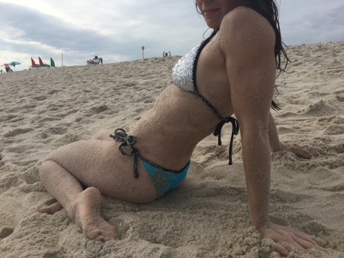 Summer posing and playing on the beach!  Also showing off one of my beautiful new gift bikinis from 