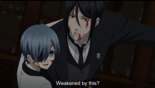 kuroshitsuji-sama:  Can we just take a few seconds and pay attention on Sebastian’s face when Ciel praise him:and there:This smile will kill me! And this one is my favourite,when Ciel motivates him:THIS!He never had a bond with anyone like with Ciel ,and