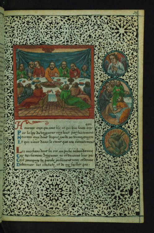 Lace Book of Marie de’ Medici, Last Supper, Walters Manuscript W.494, fol. 24r by Walters Art 