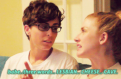 rachelskarsten:  Both coming from comedy backgrounds, Amy and Lindsay began writing a series of sketches about a couple, making light of their favorite lesbian clichés. Over the course of a few long conversations in coffee shops and burger joints in
