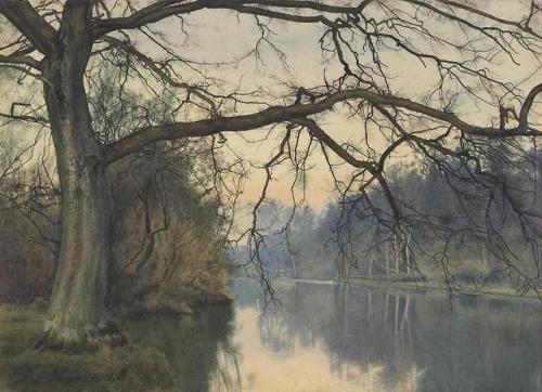 oldpaintings: A great tree on a riverbank, 1892 by William Fraser Garden (English, 1856–1921)