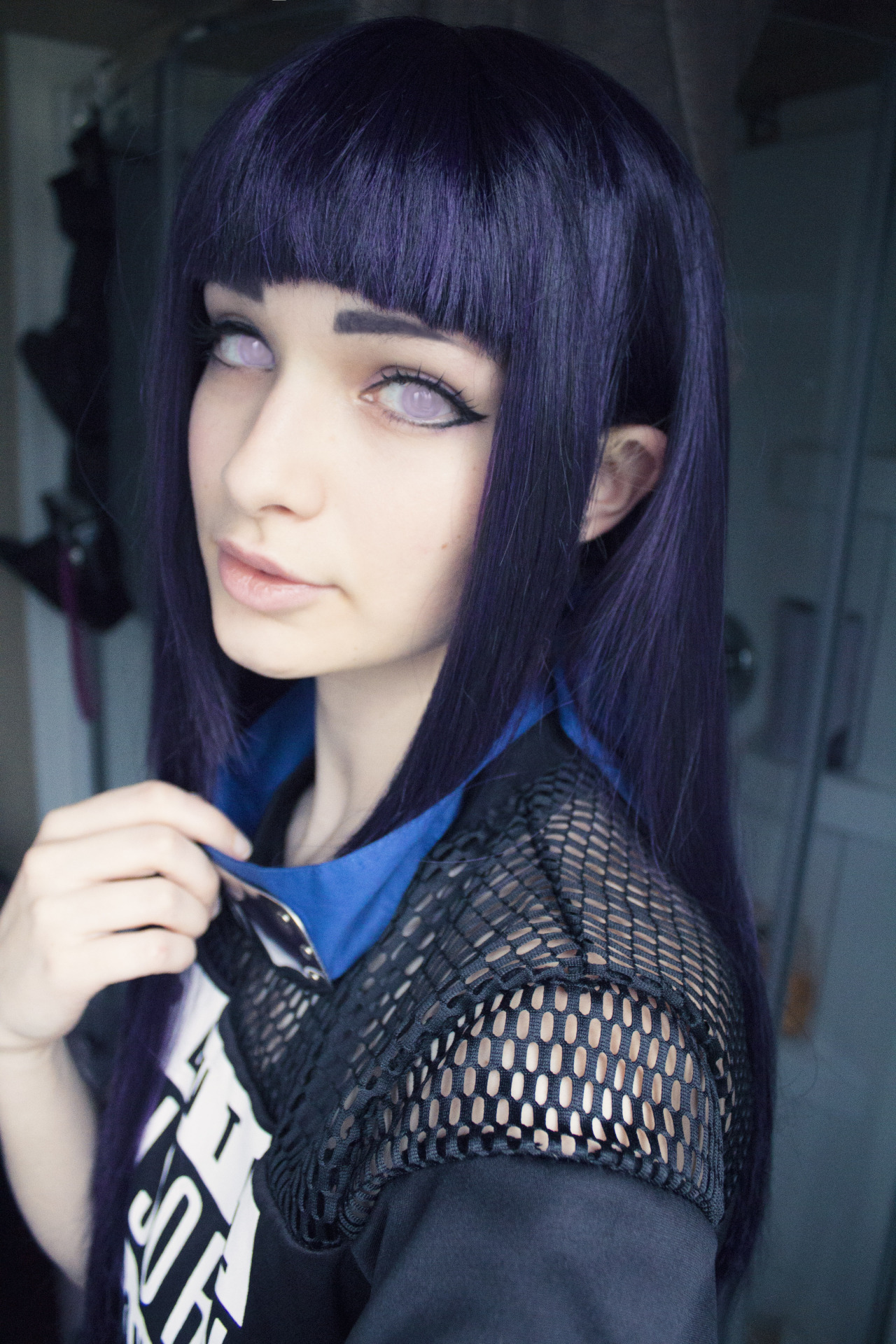 criedwolves:  hinata makeup test! i went to go put in my white out contacts but they