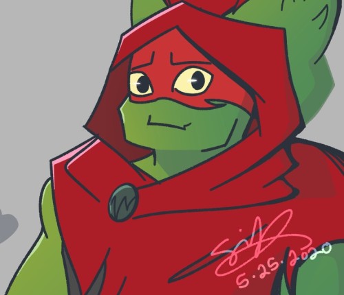 RAPH LOVING HOURS BABYEver since I saw “Pizza Puffs” I’ve loved Raph’s vigilante outfit, but I think