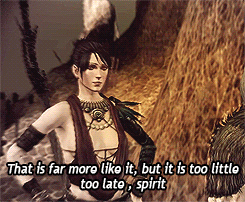 →Things that make Morrigan, Morrigan:Morrigan is the only companion who instantly knows she is in th