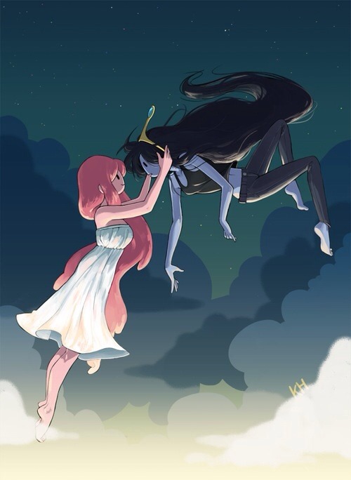superwhoaman:  Image via We Heart It #marceline #adventuretime #princessbubblegum