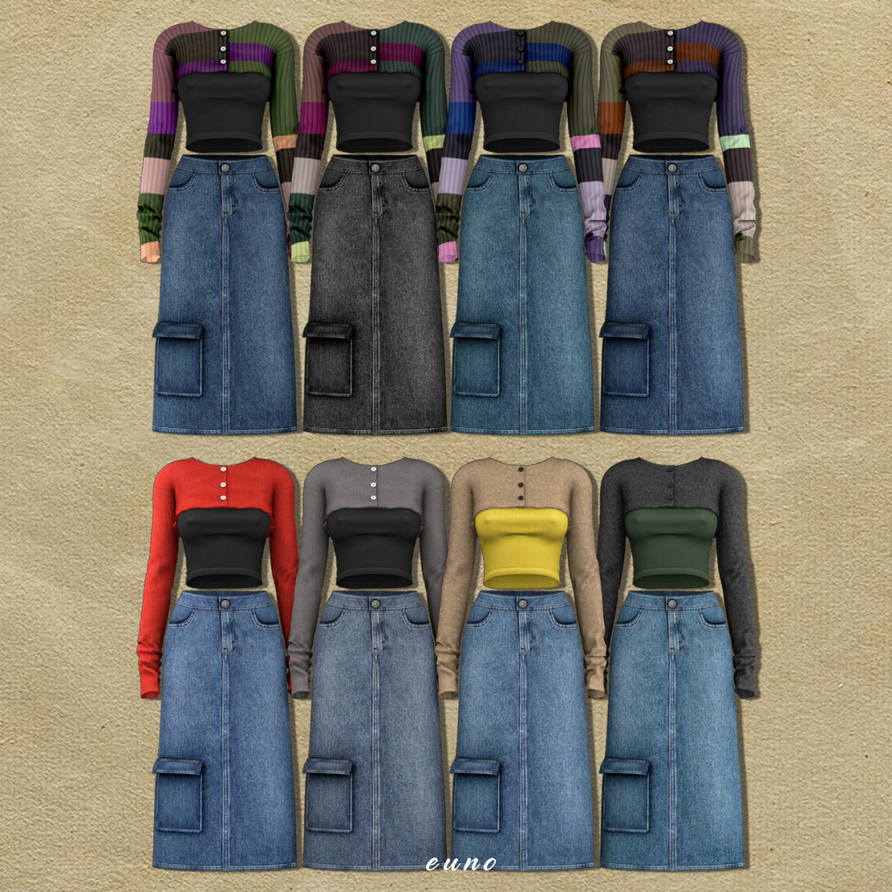 eunosims — CARDIGAN & SKIRT (Download Early Access)