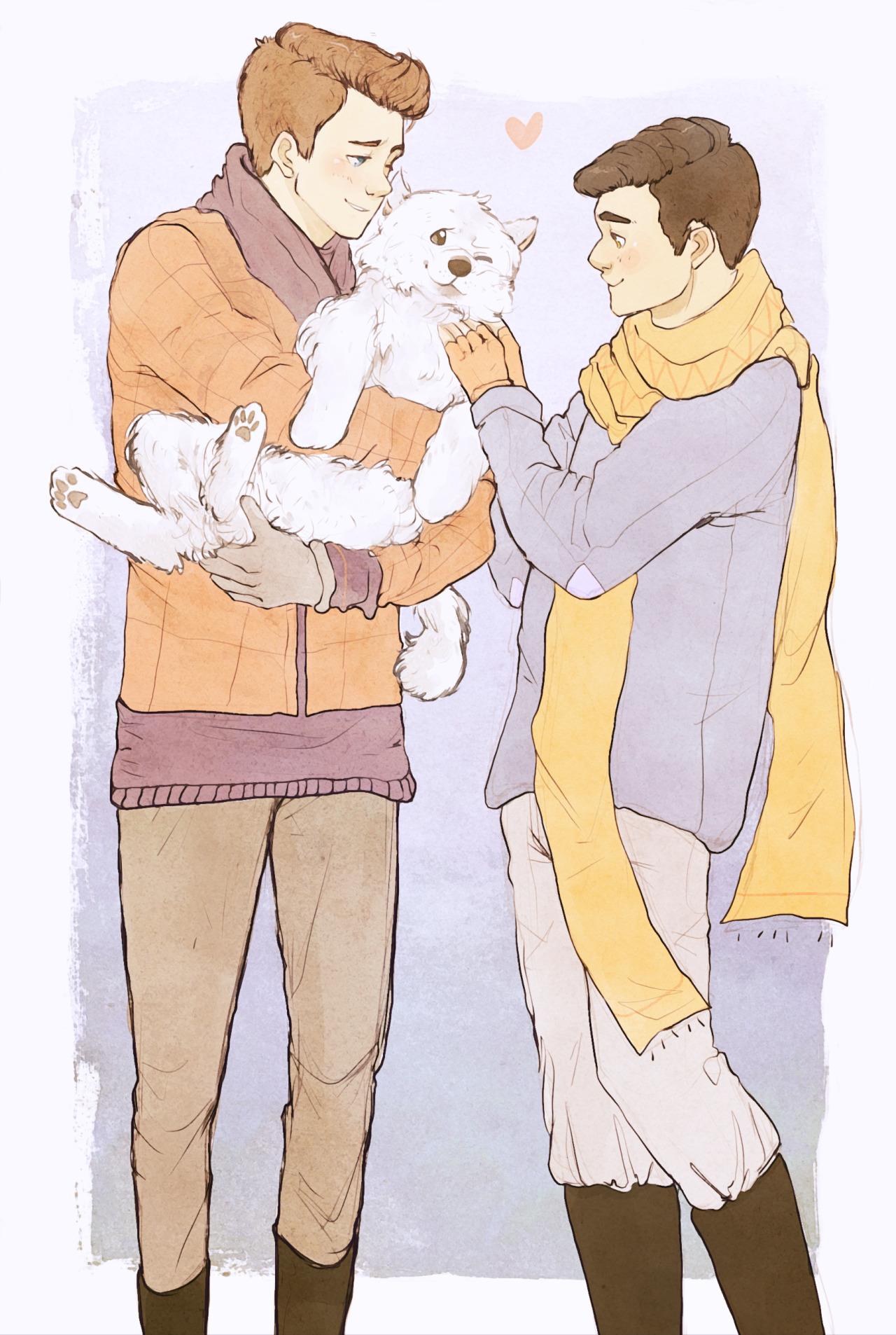 suitfer:  kurt and blaine and their baby, ahem i mean their puppy!! for my queen