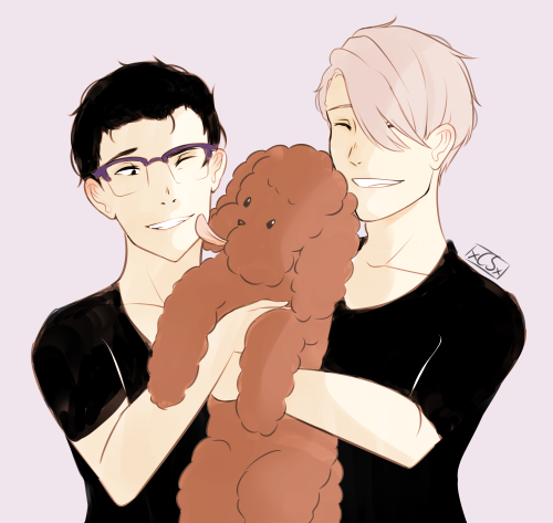 cherriielle:happy boys and their pup
