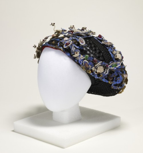 Ceremonial Headdress - Unknown Chinese Artisan, 19th CenturyWire, silk, gilt silver, plumage, pearls