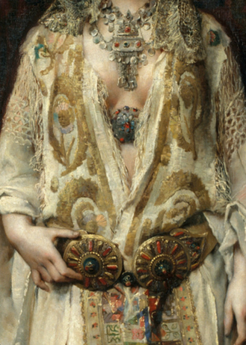 detailsofpaintings:Francesc Masriera, In the Presence of the Lord (details)1891