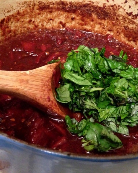 Balsamic Tomato Jam With Fresh Basil
