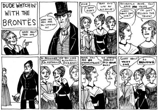 nobodysuspectsthebutterfly: girlscanlikerobots:  Charlotte Brontë: Here’s my novel about a young governess who falls in love with a charming asshole edgelord who keeps his wife in the attic Emily Brontë: Here’s my novel about a tragic orphan and